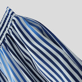 BONSIR  -  Men Striped Pants Elastic Waist Loose Joggers Wide Leg Trousers Men Streetwear 2025 Oversize Fashion Casual Long Pants