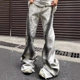 Bonsir Y2K Streetwear Tie Dye White Baggy Flare Jeans Pants Men Designer Clothes New Rock Old Women Long Trousers Roupa