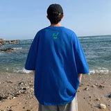 BONSIR  -  Summer Cartoon Rabbit Pattern T-shirt Men Women Casual Short Sleeve Tshirts High Street Cotton T-shirt Men Oversized T Shirts