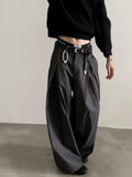 BONSIR  -  Loose Straight Leg American Sle Trousers for Men And Women Spring Autumn Casual Wide Leg Pants Knife ape Pleats