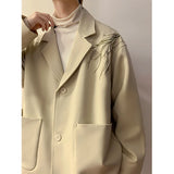 Bonsir Casual Blazers Men Orchid Embroidery Solid Color Single Breasted Suit Jackets Japan Style Notched Collar Popular Interview Suits