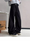 BONSIR  -  American High Street Waed Wide Leg Straight Cut Jeans Men Women Vintage Street Faion Loose Casual Trousers