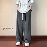 Bonsir Ripped Casual Men Jeans Pants Straight Wide Leg Harajuku Oversize Streetwear Denim Trousers