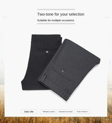 Bonsir Double Pleated Men Pants Trousers Straight Loose Autumn Casual Clothing Higt Waist Formal Suit