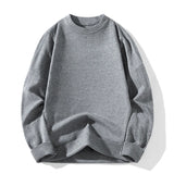 BONSIR  -  Mens Thicken Loose O Neck Solid Knit Sweaters Autumn Winter Korean Fashion All-match Undershirt Pullover Sweater Men