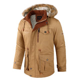 BONSIR  -  Autumn Winter 2025 Fashion Men's Solid Color Long Sleeve Detachable Hooded Lamb Cotton Clothes Male Casual Trendy Coat Jacket