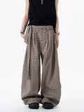 BONSIR  -  Old Qian style pleated wide-leg pants versatile body three-dimensional belt straight-leg pants men's trousers trousers