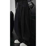 BONSIR  -  suede ribbon pants for men's high-end draping and velvet scimitar pants American casual trousers
