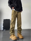 Bonsir Wide Male Trousers Men's Cargo Pants Autumn Winter Hiking Outdoor Straight Khaki Splicing Cheapest Harajuku Baggy Casual Luxury