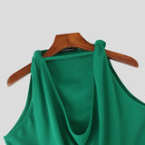 BONSIR  -  Men Tank Tops Summer V Neck Sleeveless Solid Color Men Clothing Sexy 2025 Fashion Party Casual Male Vests Tops S-5XL