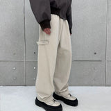 Bonsir Streetwear Washed Vintage Solid Baggy Joggers Sweatpants Mens and Womens Straight Pocket Loose Casual Drawstring Trousers