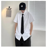 BONSIR  -  Summer Thin Short-sleeved Men's Collegiate Japanese Style Loose Shirt