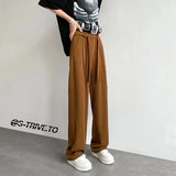 BONSIR  -  Summer Casual pants Men Fashion Oversized Wide Leg Pants Men Korean Loose Straight Ice Silk Pants Mens Suit Pants Trousers M-3XL