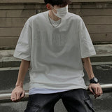 BONSIR  -  Hip Hop Letter Foaming Printing T Shirt Men Harajuku Streetwear Mens Y2k Oversized T Shirts Korean Fashion Short Sleeve Tops Tee