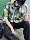 BONSIR  -  Summer high-grade sexy handsome shirt summer thin loose retro shirt Japanese tie-dyed shirt short-sleeved man