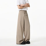 BONSIR  - Khaki Suit Pants Men Fashion Society Mens Black Dress Pants Korean Loose Wide Leg Pants Mens Office Formal Trousers M-3XL