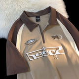 BONSIR  -  Retro American  irt ort Sve Turn-down Collar ex Cotton T-irt for Couples Large Size up to 300 Pou
