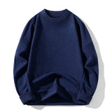 BONSIR  -  Mens Thicken Loose O Neck Solid Knit Sweaters Autumn Winter Korean Fashion All-match Undershirt Pullover Sweater Men