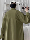 BONSIR  -  Solid color simple shirt long sleeve men's Korean version of the high street jacket trendy casual versatile shirt