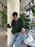 BONSIR  -  Streetwear Sweater Cardigan Men Fall Winter Casual Long Sleeve Sweatercoat Men's Baggy Thicken Thermal Knitted Sweaters Male Top