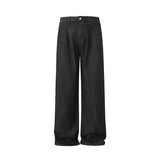BONSIR  -  Straight jeans for men's summer cleanfit wear Korean commuter style wide-leg pants