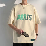 BONSIR  -  Oversized Paris Letter Print T Shirt Men Hip Hop Punk Rock Gothic Tshirt Streetwear Tee Tops Summer Harajuku Casual T-Shirt
