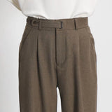BONSIR  -  Korean Style Fashion Luxury Drape Straight Pants Men 2025 Spring And Autumn New Retro Solid Color Trend Mens Casual Trousers