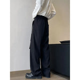 BONSIR  -  Brown Belt Suit Pants Men Society Mens Black Dress Pants Korean Casual Straight Pants Mens Office Formal Trousers Large Size