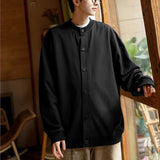 BONSIR  -  Loose Casual Youth. Student Baseball Collar Lazy Style Sweatshirt with Single-breasted Jacket, Unisex.
