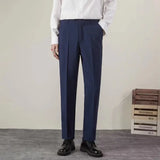 BONSIR  -  8 Colors Summer Men's Baggy Straight Casual Pants Fashion Business Formal Classic Draped Suit Trousers High Quality Male Clothes
