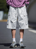 BONSIR  -  Men's Casual Elastic Waist Shorts Fashion Loose Vacation Thin Sweatpants Korean Wide Loose Short Pants Male Streetwear
