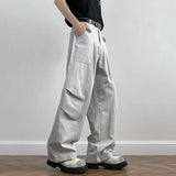 BONSIR  -  Solid Color Washed Men's Cargo Pants Casual Autumn New Style All-match Pleated Design Versatile Male Trousers 24K5170