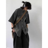 BONSIR  -  Japanese Retro Washing and Old Work Clothes Denim Shirt