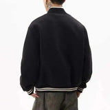Bonsir Spring and Autumn New Men's Fashion Trend Wool Baseball Jacket Short Jacket Unisex American Street Loose Pilot Jacket Men