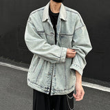 BONSIR  -  New Summer Men's Denim Coats Solid Color Pocket Streetwear American Style Single Breasted Loose Male Jackets 2025 24K5076