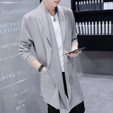 Bonsir Men Casual Long Windbreaker Hooded Cape 2024 New Autumn Genderless Fashion Punk Hip Hop Cardigan Street Cloak Trench Coat Unisex