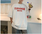 BONSIR  -  American Retro Letter Printed Pullovers Summer High Street O-Neck Men's Clothing Youthful Vitality Short Sleeve Basic T-shirts
