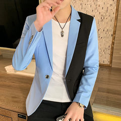 Bonsir Spring New Gradient Color Suit Jacket Men's Streetwear Korean Slim Fit Casual Blazer Wedding Business Clothing Suit Coats