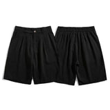 Bonsir Mens Suit Shorts Sophistication Loose Business Casual Solid Simple Comfortable Informal Straight Thin Shorts Summer New
