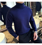 Bonsir Korean Turtleneck Sweater High Quality Autumn Winter Solid Color Long Sleeve Warm Knit Sweater Luxury Men Elastic Knit Pull