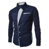BONSIR  -  Mens Casual Slim Shirts Long Sleeve Button Down Business Formal Dress Shirt Tops Fashion Blouse Luxury Social Shirts For Men