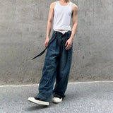 BONSIR  -  Mens Long Pants Washed Contrasting Casual Jeans Seasonal Streetwear Daily  No Ironing Straight Leg Pants Men's Clothing Unisex