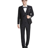 Bonsir New Men Suit 3 Pieces Shawl Lapel Slim Business Daily Fit Wedding Groom Tuxedo Banquet Work Set Jacket Vest With Pants