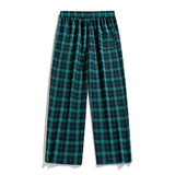 Bonsir Autumn Vintage Plaid Pants Men Straight Loose Trousers Fashion Korean Street Causal Slacks Jogger Sweatpants Male Plus Size 3XL