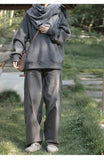 BONSIR  -  new graphite gray chic V-neck sweatshirt, bristle plus fleece raglan sweatshirt jacket