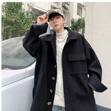 Bonsir Men's Jackets Oversize Gray Male Coats Wool & Blends Winter Sales of Original Brands Joker High Quality Vintage Cold Cheap Sale