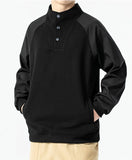 BONSIR  -  Men Sweatshirt Spring Autumn New Hoodie Polo Long Sleeve Casual Pullover Vintage Turtleneck Sweater Fashion Men's Clothing Top