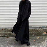 BONSIR  -  Mens Shirt Embroidered Robe Tie Shirt Streetwear Personality All-Match Y2k Dark Style Campus Long-Sleeve Top Men'S Clothing 2025