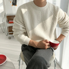 Bonsir -  men's / wear classic round collar Sweater Korean fashion loose kintted tops for male autumn winter new warm clothes 2Y4243