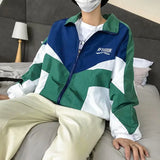 BONSIR  -  College Style Varsity Jacket Men Spring Letter Embroidery Bomber Jacket Casual Street Loose Patchwork Zipper Coat Women Couple